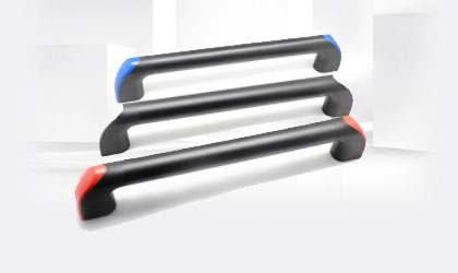 The handle is divided by surface treatment